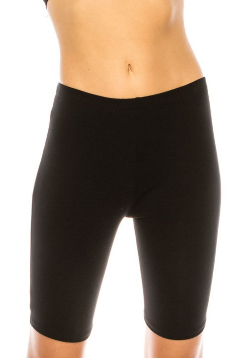 Cotton Biker Shorts - Black
