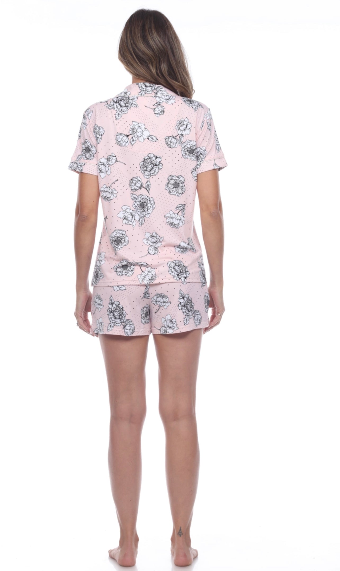 Rose Floral Shorts Pajama Set