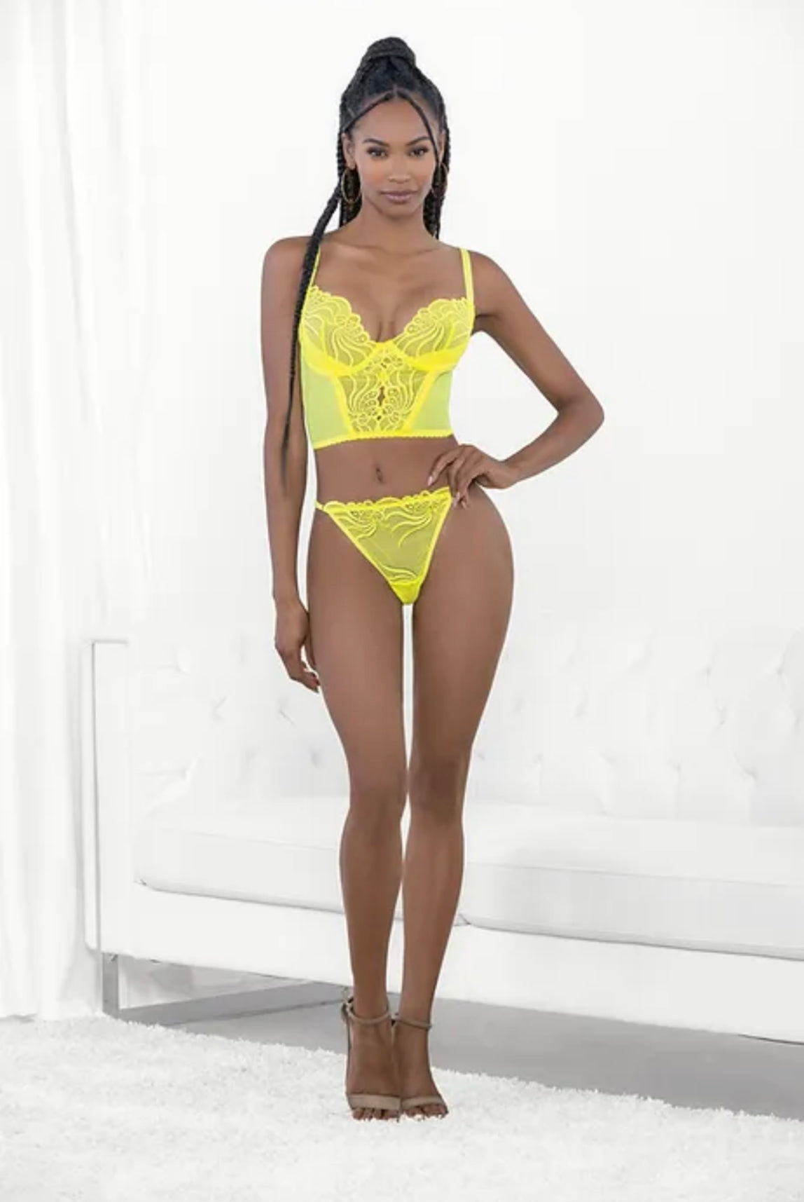Neon Lime Corset Top & Bikini Bottom