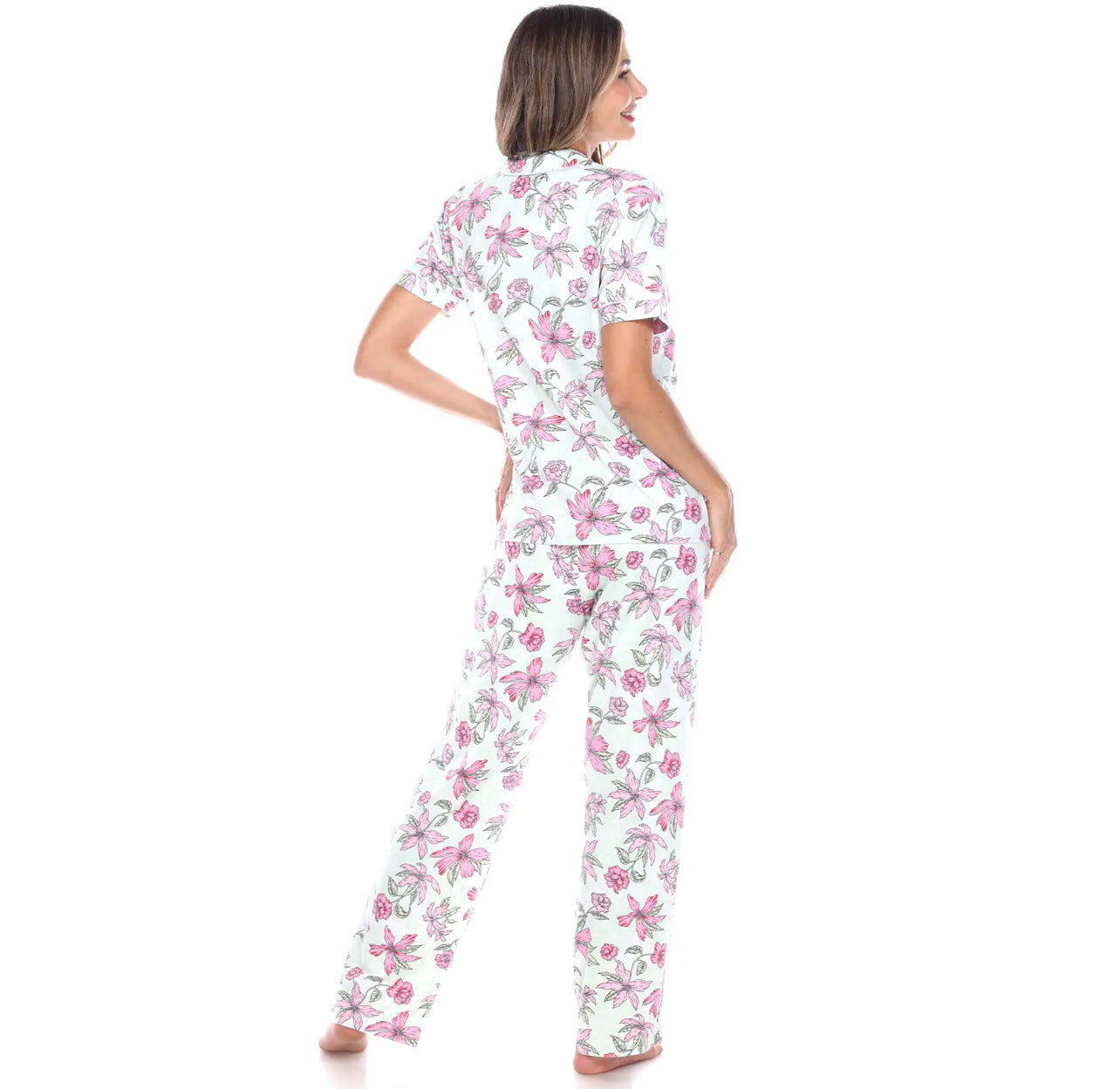 Leopard Mint/Pink pajama set Short sleeves.