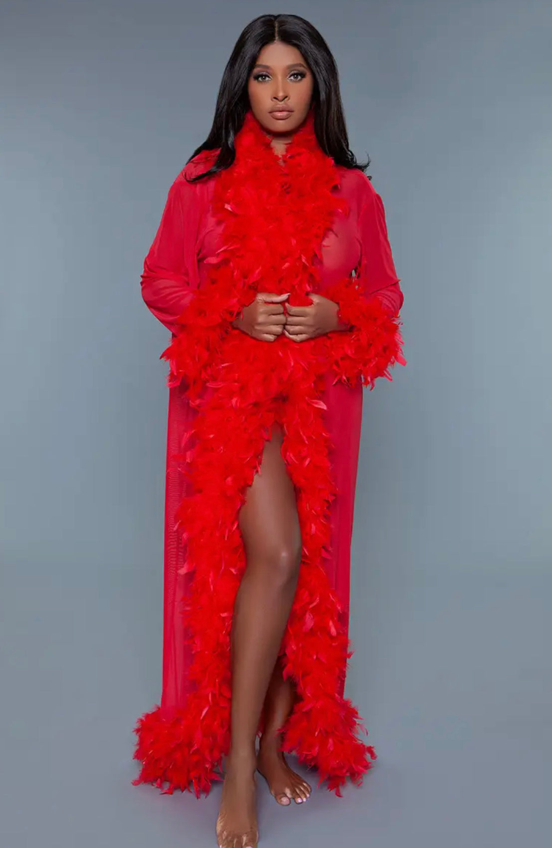 Red Love Feather Robe