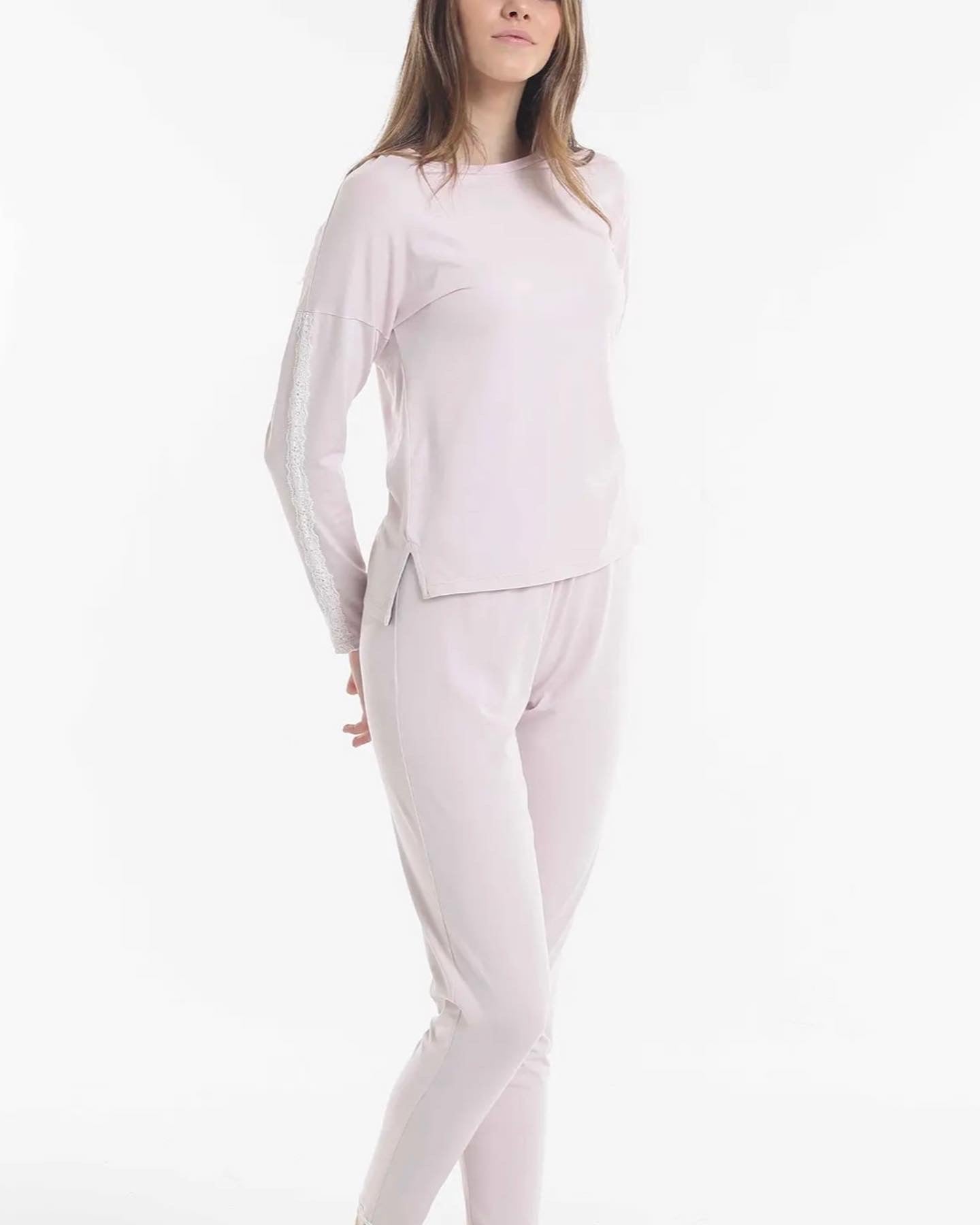YaYa Lounge wear Women Cotton & Modal Long Sleeve Pajama Set
