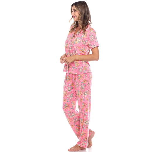 Leopard Pink/Orange pajama set