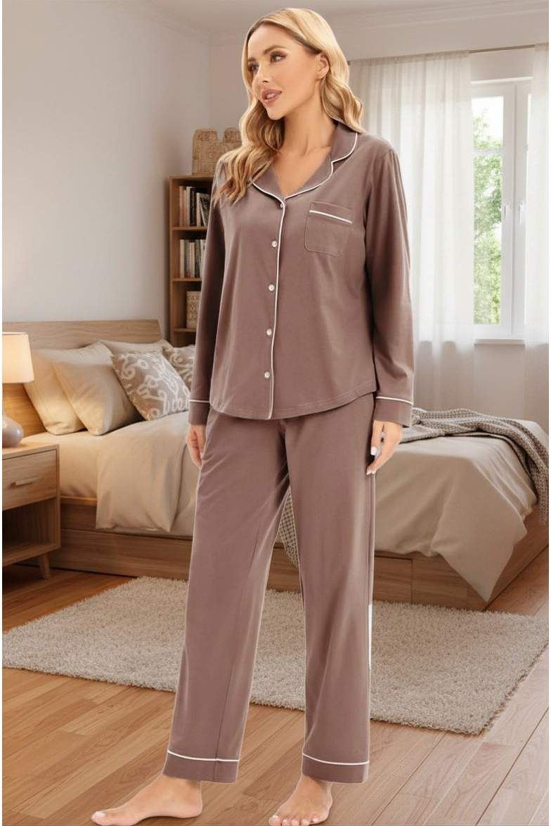 Mocha Dreams Cotton Pajama Set
