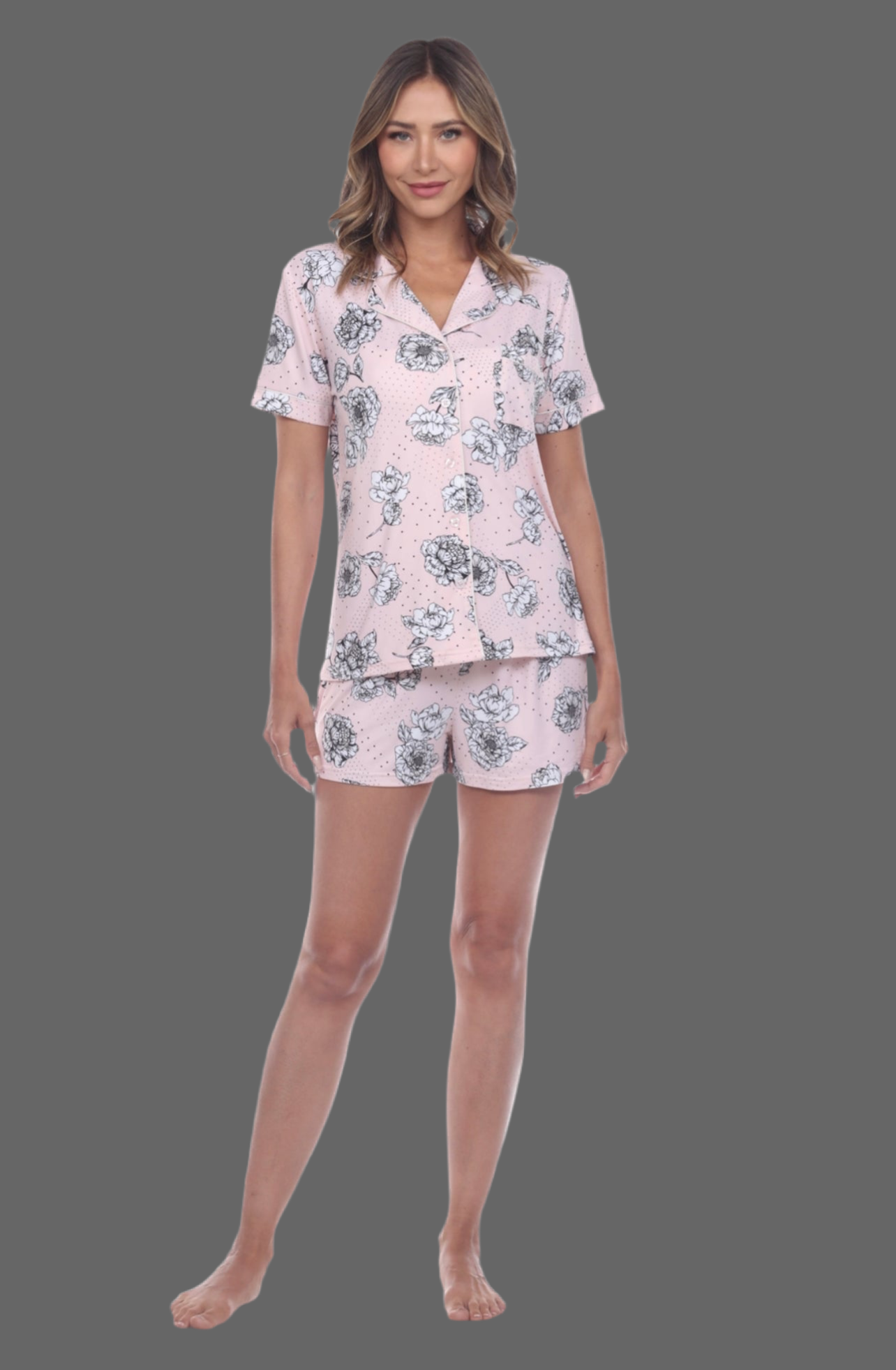 Rose Floral Shorts Pajama Set