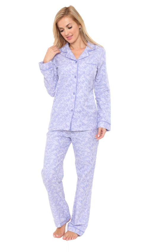 Purple Paisley Three Piece Pajama Setخ