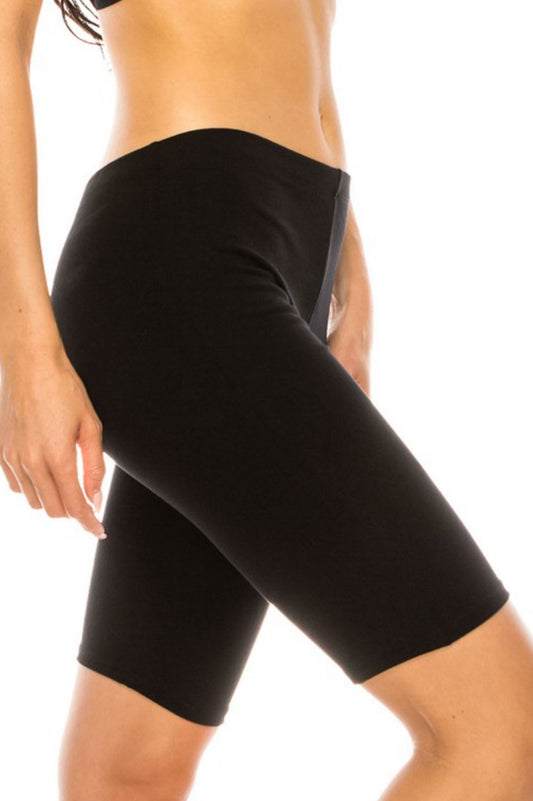 Cotton Biker Shorts - Black