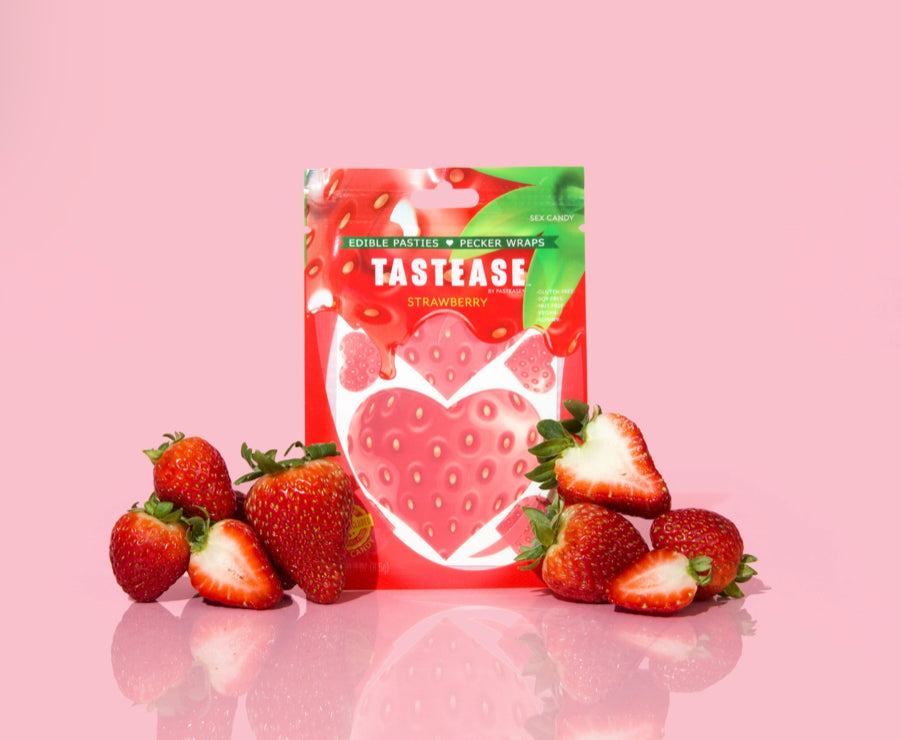 Tastease: Edible Pasties & Pecker Wraps Strawberry Candy