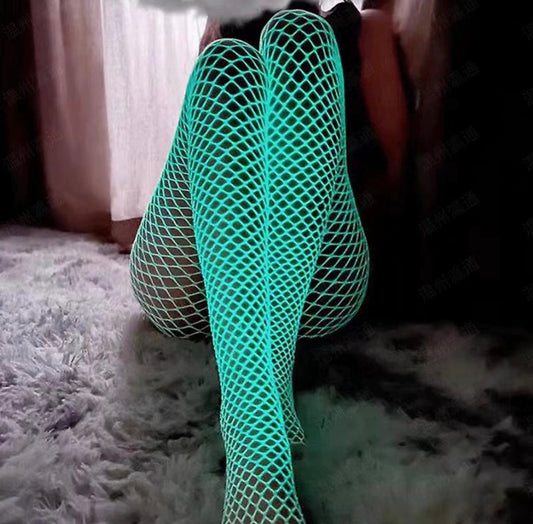 Glow in the dark fishnet tights