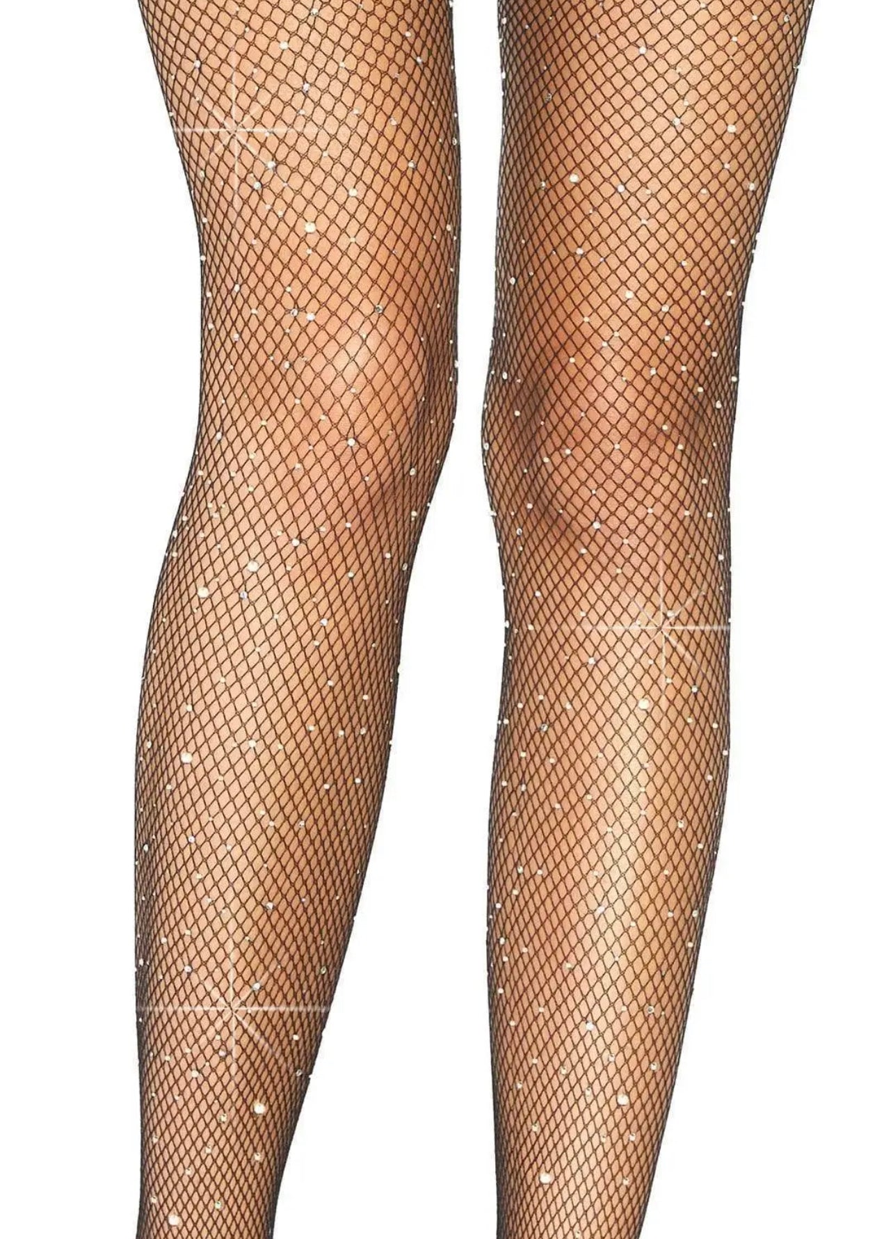 Crotchless Fishnet Tights Studded