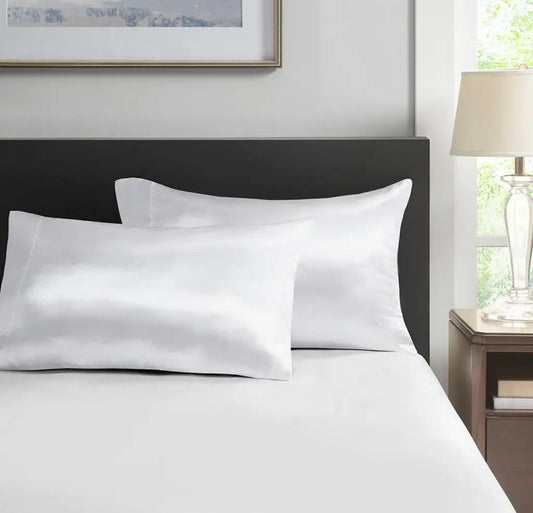 2-Pack Satin Pillowcases, White