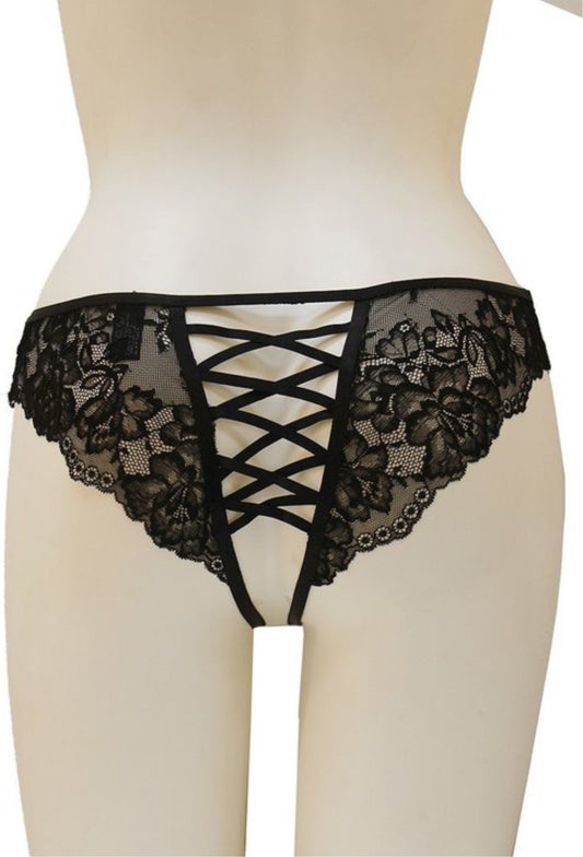 Floral Crotchless Lace Hipster